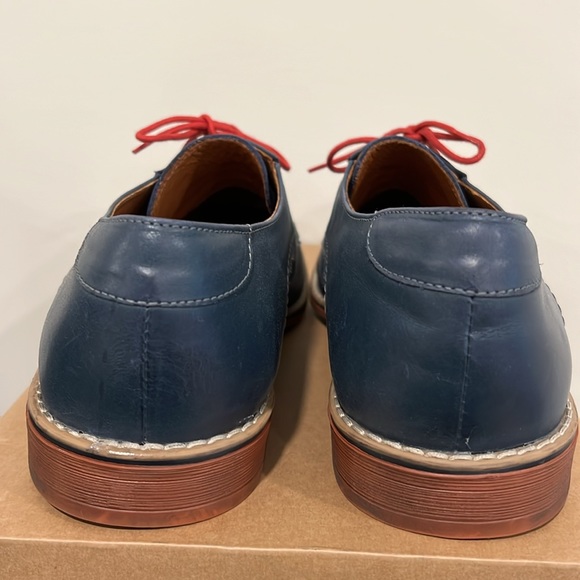 V Italia Men’s Blue Perforated Leather Lace Up Shoes Size 44 - Picture 4 of 12